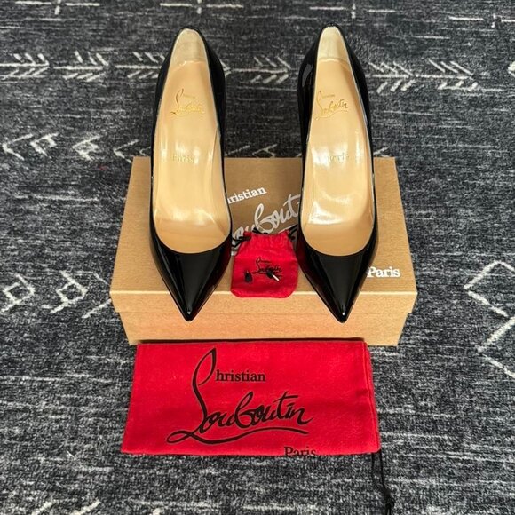 Christian Louboutin Pigalle Follies 100 Black Heels - Picture 2 of 8